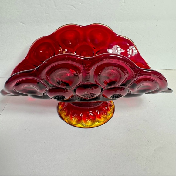 L.E. Smith | Accents | Vintage Le Smith Amberina Moon And Stars Glass ...